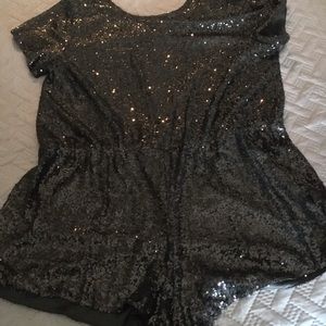 Black Sequin Romper
